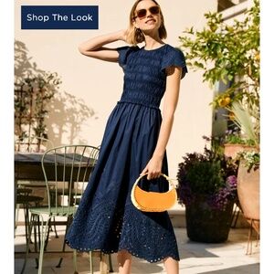 J. McLaughlin Navy Midi Dress